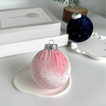 Brown Velvet Christmas Ball Ornament 3.15 inch