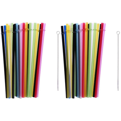Pailles réutilisables en plastique (lot de 50)
