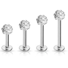 Labret en acier chirurgical, calibre 16, 10 mm, lot de 10