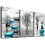 Abstracte blauwe canvas kunstprintset, zwart-wit, 3-delig 1