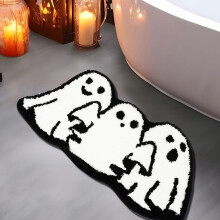 Tapis de bain Halloween motif fantôme antidérapant 51 x 81 cm