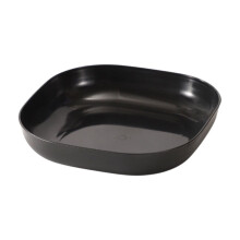 Assiettes carrées en plastique noir réutilisables, 14,5 cm (5,7 pouces)