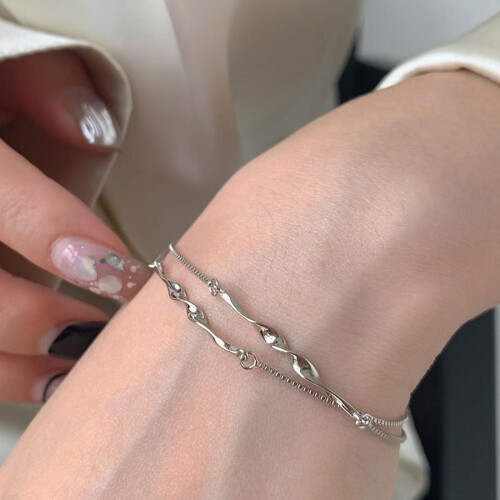 Pulseira ajustável feminina em prata de lei 925