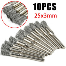 Wire Wheel Brush Set for Dremel Rotary Tool, 3.0 mm Handle