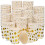 NICEXMAS Gold Paper Cups Star Pattern 100 Pcs 1