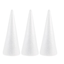 Cônes en polystyrène blanc pour loisirs créatifs (lot de 3)
