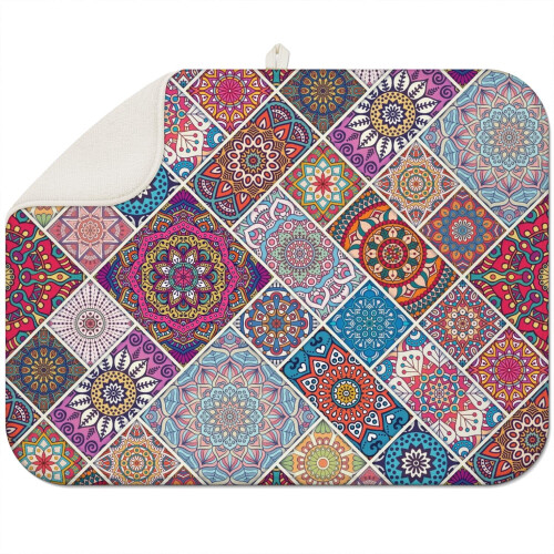 Boho-Trockenmatte mit Blumenmuster, Mikrofaser, 45,7 x 61 cm