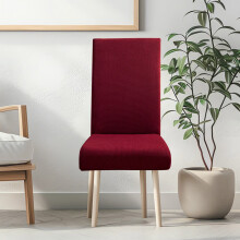 Housses de chaises de salle à manger unies, brossées, très élastiques