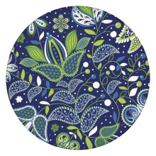 Runde Tischdecke aus wasserdichtem Oxford-Gewebe mit Paisley-Muster
