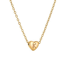 Initial Pendant Necklace 18K Gold Plated Figaro Chain