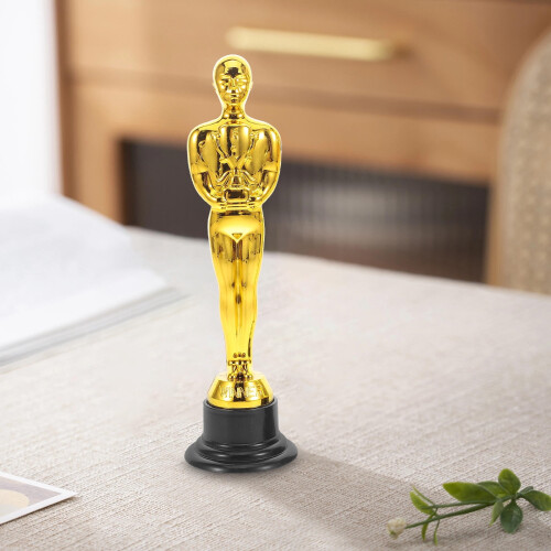 Golden Plastic Award Trophy Compact Realistic Decorative