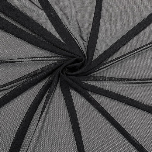 Black Stretch Net Fabric Polyester Spandex 5 Yards