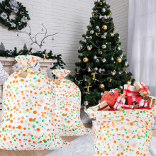 Sacs de rangement réutilisables pour sapin de Noël, lot de 3, blancs