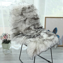 Faux Sheepskin Cushion White Black 24 x 36 Inch