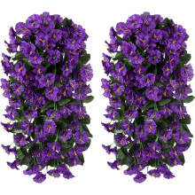 Vignes de liseron violet en soie artificielle (2 pièces)
