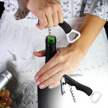 Ouvre-bouteille et tire-bouchon portable avec coupe-capsule