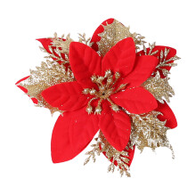 Glitter Hollow Leaf Ornaments Gold Silver Red 5PCS 14cm