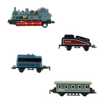 Toy Train Set Alloy Front 4 Locomotives 3 Carriages Steam