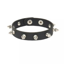 Δερμάτινο βραχιόλι Punk Style Rivet 24cm
