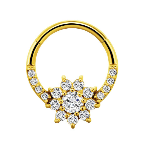Argola de nariz em titânio com microzircônia cúbica