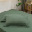 Effenkleurige polyester kussensloopset (groen, 4 stuks) 1