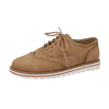 Chaussures vintage pour femmes, bout rond, plates, à lacets, en PU, pointure 38EU