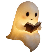 Halloweenske nočné svetlo s duchmi, biele LED, stolová lampa, 8,6 palca
