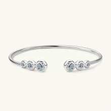 Moissanit Manschettarmband 925 Sterlingsilver ihålig design