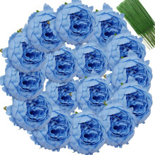 Pivoines artificielles en soie avec tiges, 10 cm, rouges