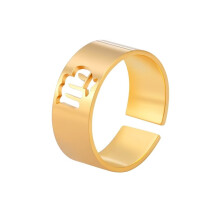Bague ajustable pour femme en acier inoxydable, symbole de la Vierge
