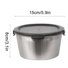 Tigela de aço inoxidável com tampa, 1,5 litros