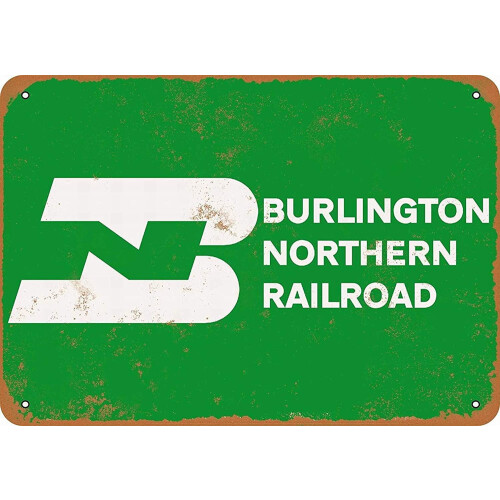 Μεταλλική πινακίδα Burlington Northern Railway 8x12