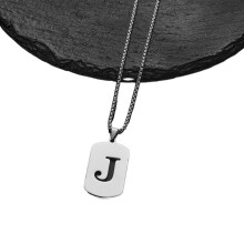 Stainless Steel Initial Pendant Necklace for Men and Women