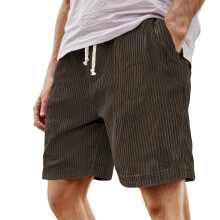 Herren-Baumwoll-Badeshorts mit Kordelzug, lockere Passform, 23 cm, braun