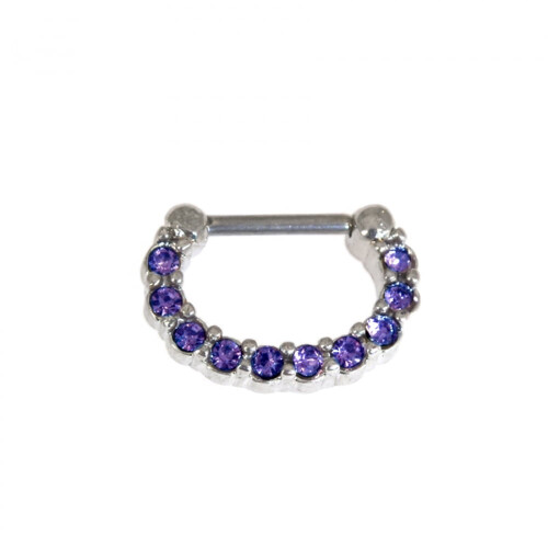 Titanium Micro Cubic Zirconia Nose Hoop Ring Unisex