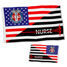 Bannière drapeau américain double face pour infirmière diplômée (RN) 90 x 150 cm