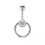 Piercing all'ombelico in argento con bottone e strass, bilanciere 1