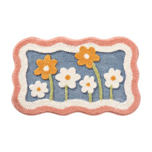 Tapis de chambre rose en peluche antidérapant 15,74 x 23,62 pouces
