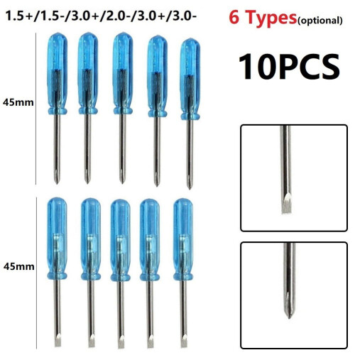 Set di mini cacciaviti a taglio da 1,5/2/3 mm (10 pezzi)