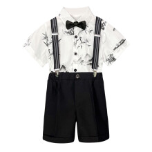 Pojke påsk semiformell outfit vit kortärmad skjorta med