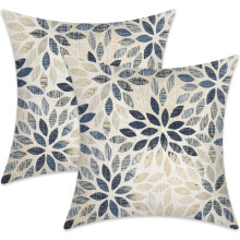 Housses de coussin Dahlia en lin rouille à motifs géométriques, 40 x 40 cm (16 x 16 pouces), lot de