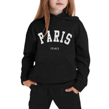 Girls Tracksuit Set Black Letter Print 9-10 Years