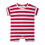 Gestreifter Baby-Kurzarm-Overall, Rot, 6-9 Monate 1