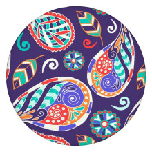 Runde Tischdecke 44 Zoll, wasserdichtes Oxford-Gewebe, Paisley-Muster