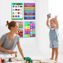 Soimiss Educational Preschool Posters Alphabet Colors Days