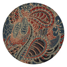 Runde Tischdecke 44 Zoll, wasserdichtes Oxford-Gewebe, Paisley-Muster