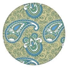Tovaglia rotonda da 44 pollici in tessuto Oxford impermeabile con motivo paisley