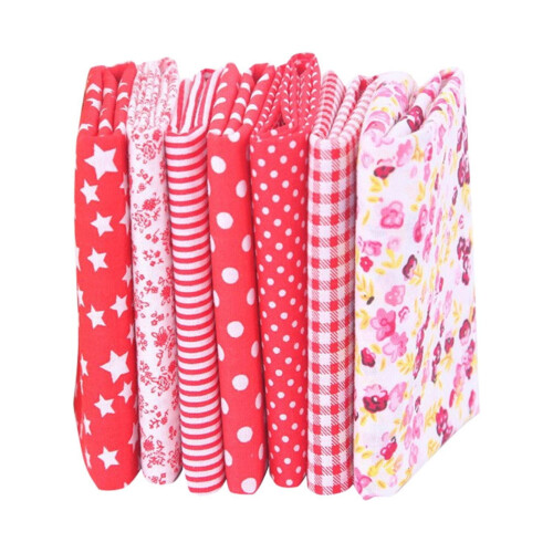 Cotton Fabric Bundle Soft Breathable 7 Pieces 10x10 Inch