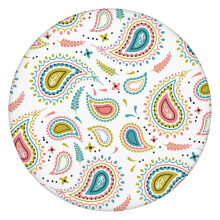 Tovaglia rotonda impermeabile in tessuto Oxford con stampa paisley 45–52