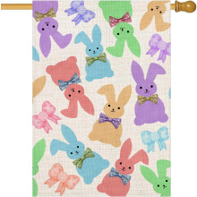 Drapeau de la maison du lapin de Pâques, 71 x 102 cm, double face